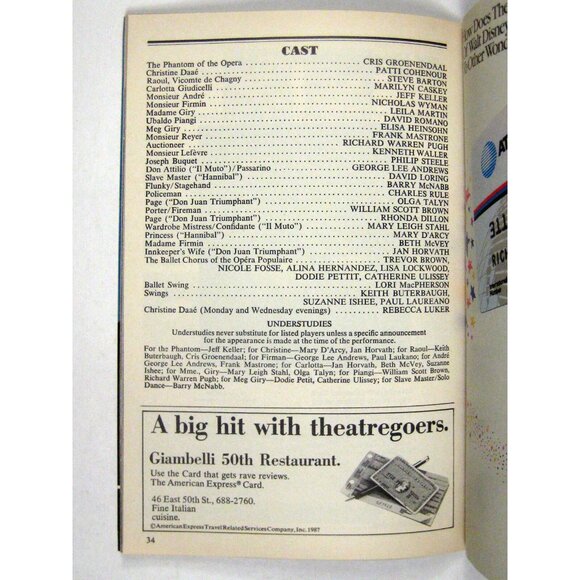 Phantom Playbill March 1989 Majestic Theatre Rebecca Luker Groenendaal Barton - Picture 6 of 10